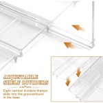 Tas Penyimpanan Akrilik Transparan 2-Bagian/Pengatur Dompet dengan Pembagi yang Dapat Disesuaikan, Cocok untuk Penyimpanan Lemari Pakaian dan Pengorganisasian Tas Genggam